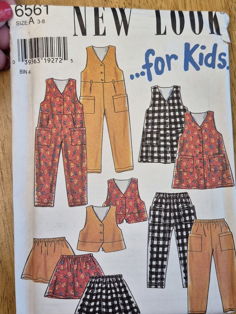 New Look 6561 Kids Sewing Pattern Girl's Sz 3 - 8 Jumper Dress Skirt